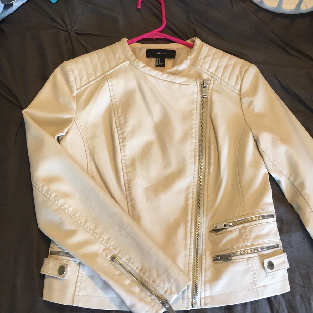 Creme Forever 21 Faux leather jacket